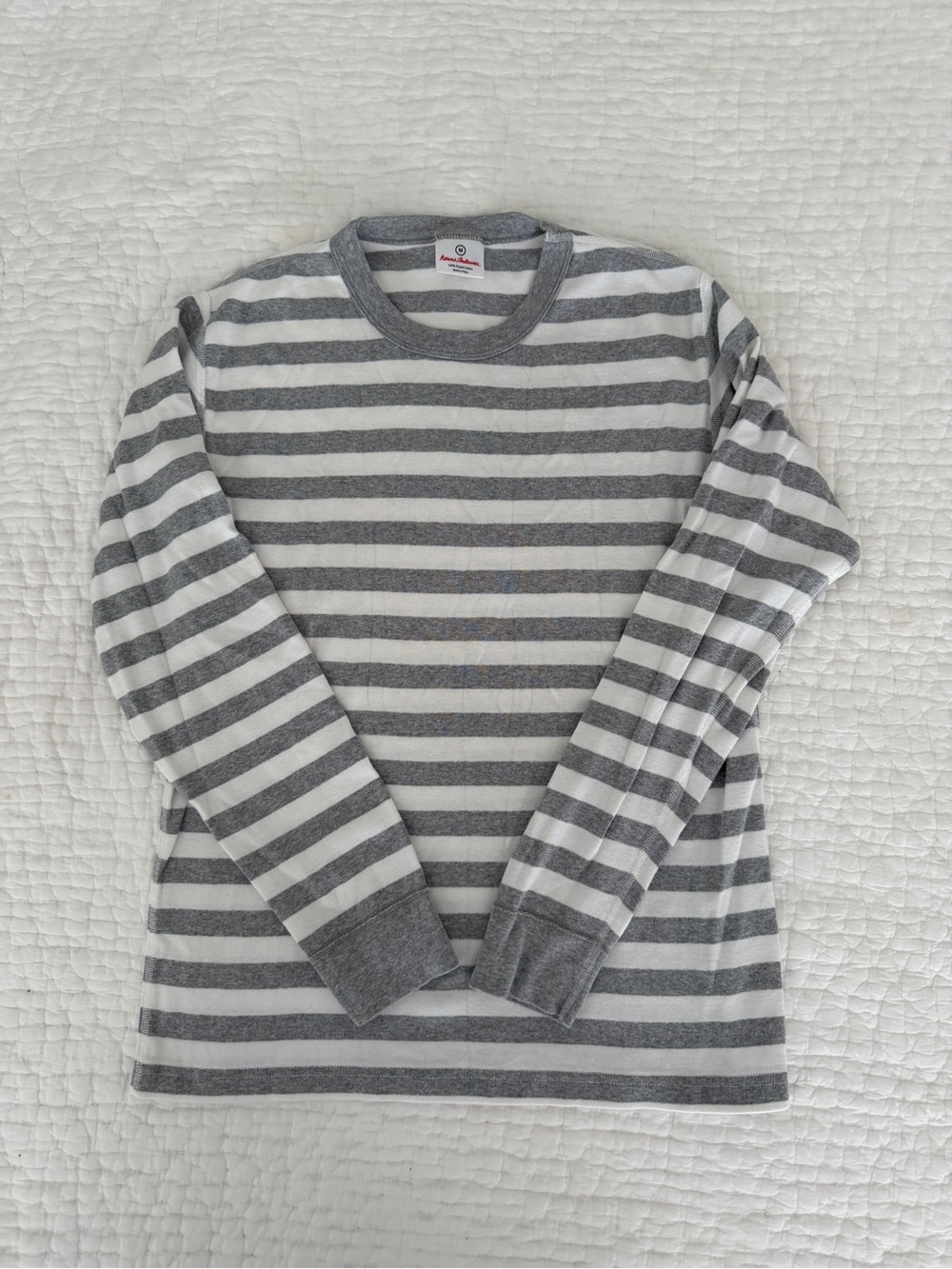 Hanna Andersson Gray & White Striped Long-Sleeve Long John Pajamas